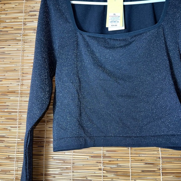 NWT All In Motion Women's Seamless‎ Long Sleeve Blue Glitter Top Size XL - Picture 5 of 7